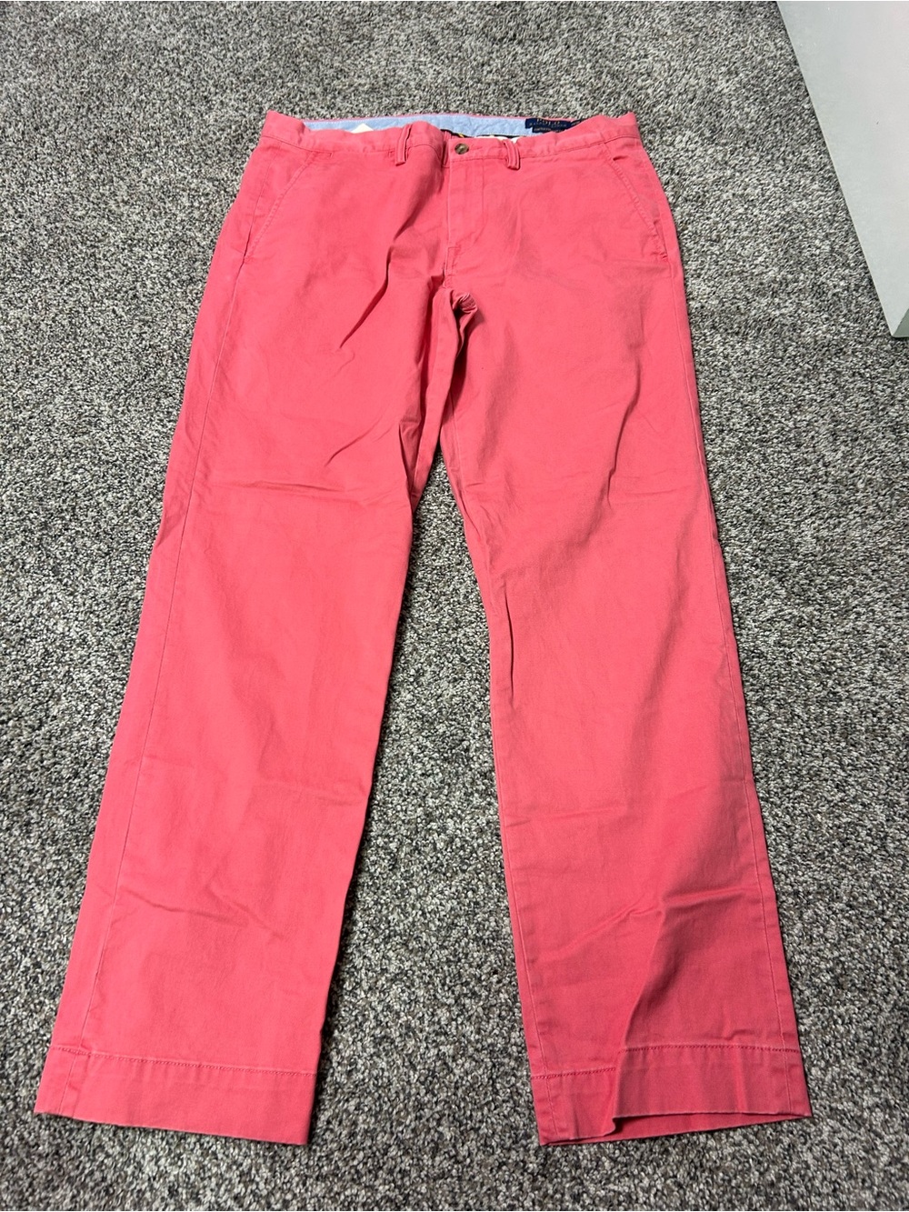 Polo Ralph Lauren Coral Red Chino Stretch Straight Fit Khaki Dress Pants 33x30